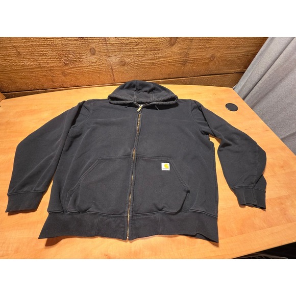 Carhartt Other - Carhartt Mens Loose Fit Full Zip Hoodie Black Midweight Sweatshirt Large